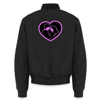 Herz Verliebt Paar - Unisex Bomberjacke - Schwarz - Hinten - AI Model Male 185 light (185cm)