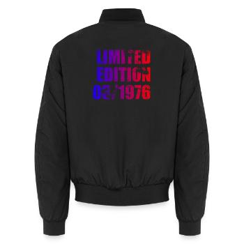 50e anniversaire Édition limitée 03/1976 - Bomber unisexe - noir - Dos - AI Model Male 185 light (185cm)
