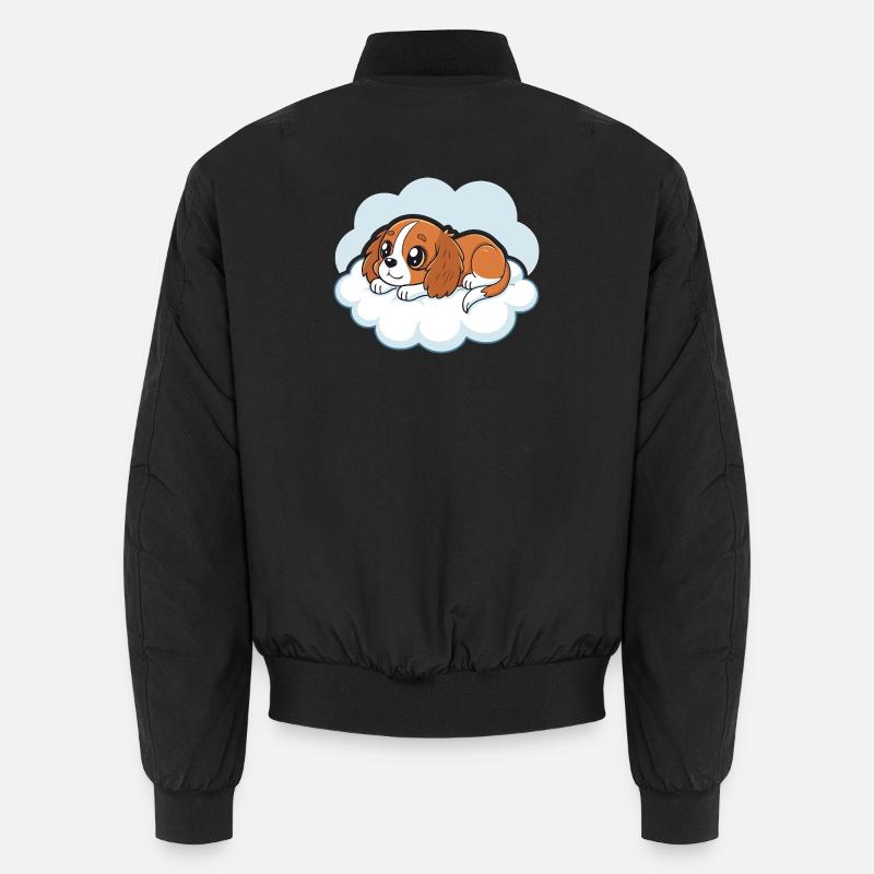 Chiot Cavalier King Charles rêveur sur un nuage Bomber unisexe