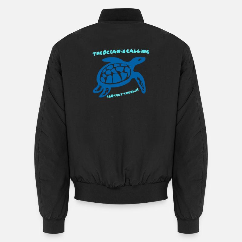 Meeresruf Schildkröten-Design - Unisex Bomberjacke - Schwarz