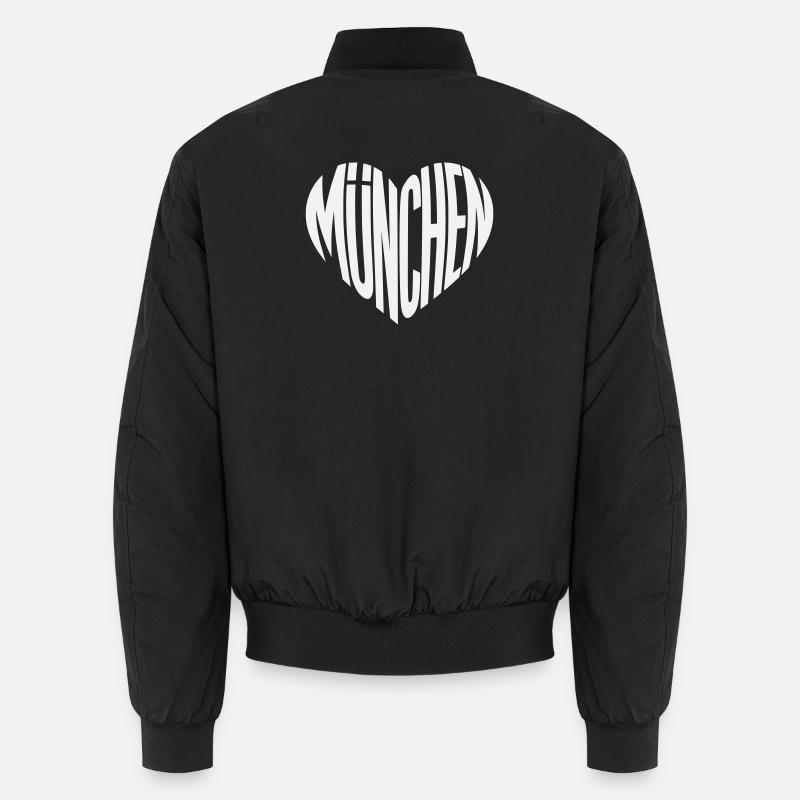 Munich Heart Silhouette - Design Color Variable Unisex Bomber Jacket