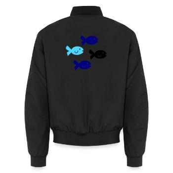 Silhouette des Poissons - Bomber unisexe - noir - Dos - AI Model Male 185 light (185cm)