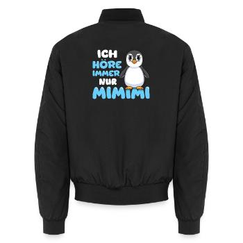 Ich Höre Immer Nur Ein Mimimi Pinguin - Unisex Bomberjacke - Schwarz - Hinten - AI Model Male 185 light (185cm)