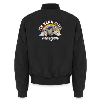 Ich Kann Alles Morgen - Unisex Bomberjacke - Schwarz - Hinten - AI Model Male 185 light (185cm)