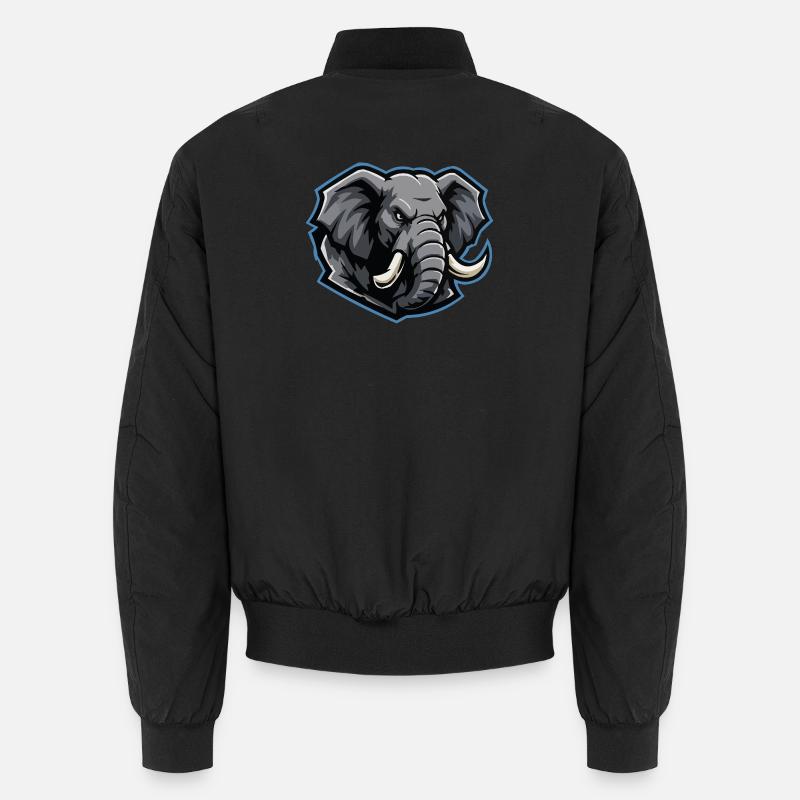 Elefantenkopf Maskottchen-Logo - Unisex Bomberjacke - Schwarz
