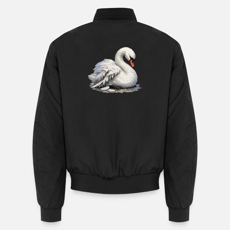 Swan with broken wing Unisex Bomber Jacket