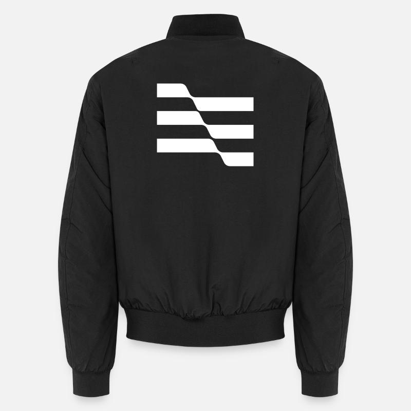Geometric Stripes design - Unisex Bomber Jacket - black