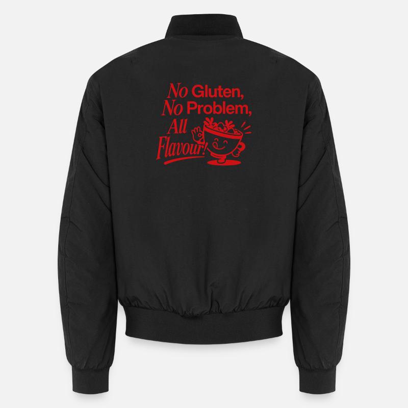 No Gluten No Problem Funny Flour - Unisex Bomber Jacket - black