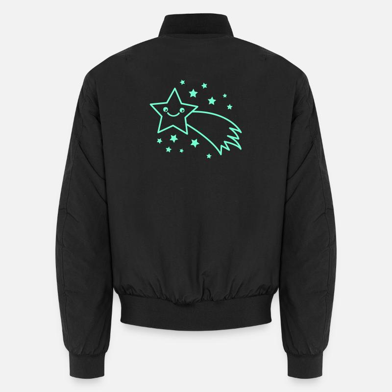 Smiling Star Comet - Unisex Bomber Jacket - black