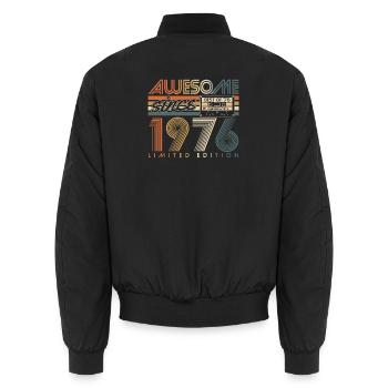 1976 Vintage Geburtstag Geschenk Retro - Unisex Bomberjacke - Schwarz - Hinten - AI Model Male 185 light (185cm)
