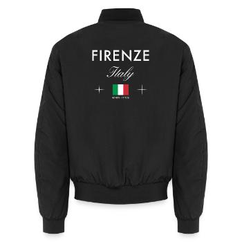 Florenz Italien Koordinaten Reise Souvenir - Unisex Bomberjacke - Schwarz - Hinten - AI Model Male 185 light (185cm)