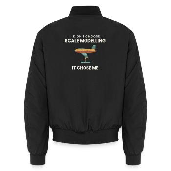 Lustiges Modellbau Shirt Modellbauer Geschenk - Unisex Bomberjacke - Schwarz - Hinten - AI Model Male 185 light (185cm)