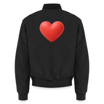 Glänzendes 3D Herz - Unisex Bomberjacke - Schwarz - Hinten - AI Model Male 185 light (185cm)