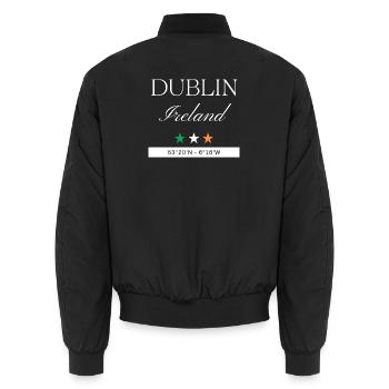 Dublin Irland Souvenir – Reise minimalistisch - Unisex Bomberjacke - Schwarz - Hinten - AI Model Male 185 light (185cm)