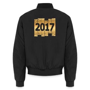 Goldfarben 2017 - Unisex Bomberjacke - Schwarz - Hinten - AI Model Male 185 light (185cm)