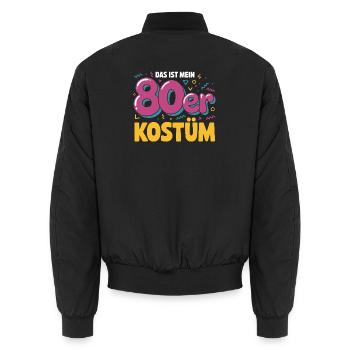 Das ist mein 80er Kostüm Karneval Mottoparty - Unisex Bomberjacke - Schwarz - Hinten - AI Model Male 185 light (185cm)