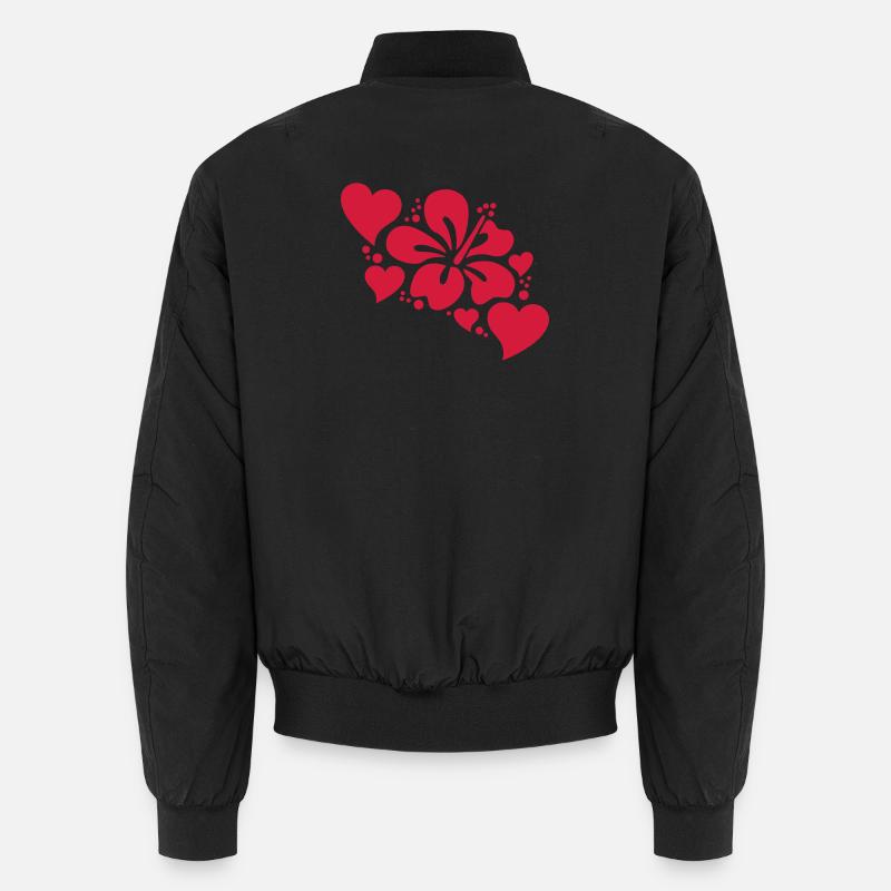 hibiscus avec des coeurs Bomber unisexe