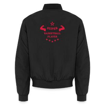 Basketball - Basket Ball - Game - Sport - Player - Unisex Bomberjacke - Schwarz - Hinten - AI Model Male 185 light (185cm)