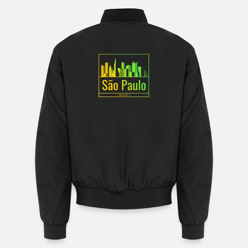 São Paulo skyline in neon gradient Unisex Bomber Jacket