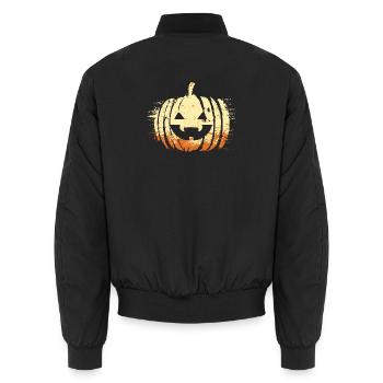 Halloween Kürbiskopf - Unisex Bomberjacke - Schwarz - Hinten - AI Model Male 185 light (185cm)