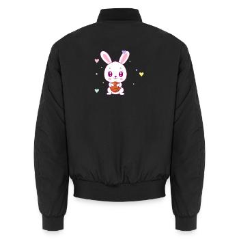 Süßer Basketball-Hase - Unisex Bomberjacke - Schwarz - Hinten - AI Model Male 185 light (185cm)