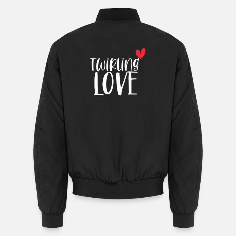 Twirling Love Baton Sport Geschenk Unisex Bomberjacke