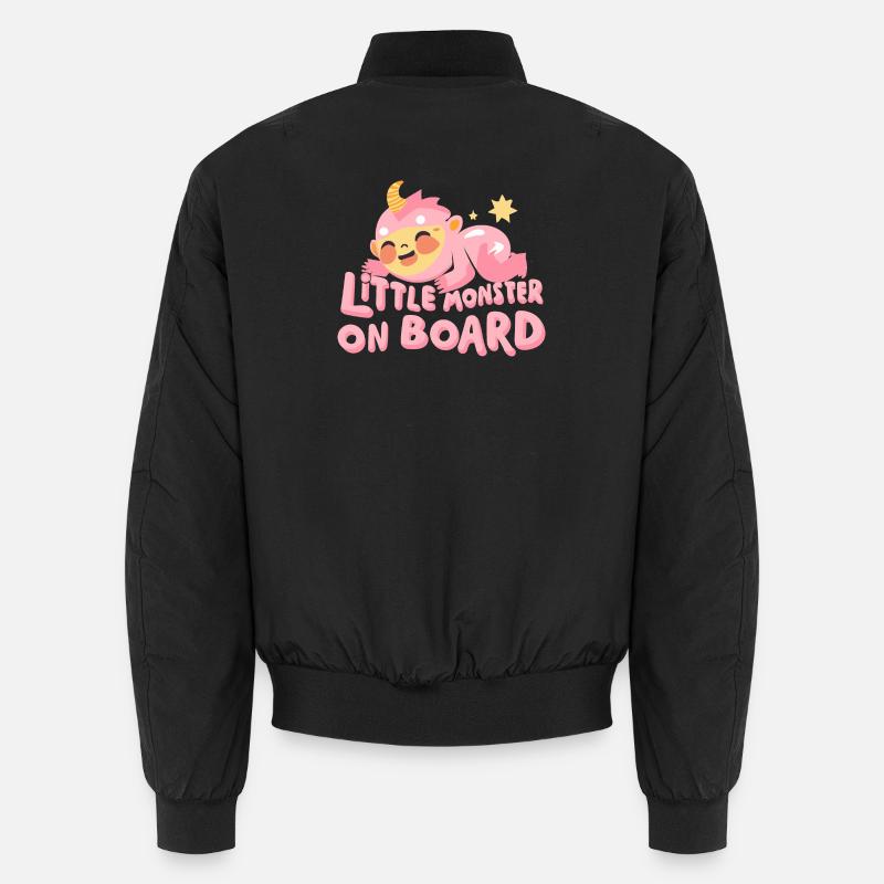 Small Monster Motif - Unisex Bomber Jacket - black