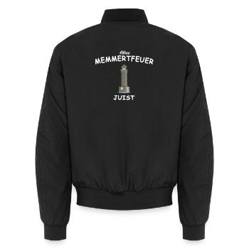 Leuchtturm Juist, Memmertfeuer, Nordsee - Unisex Bomberjacke - Schwarz - Hinten - AI Model Male 185 light (185cm)