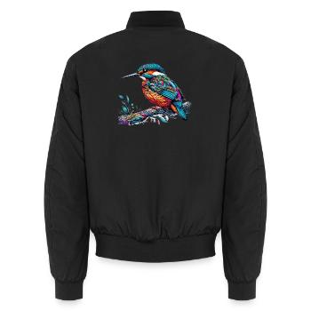 Eisvogel - Unisex Bomberjacke - Schwarz - Hinten - AI Model Male 185 light (185cm)