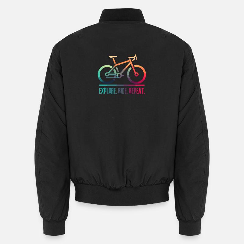 Explore Ride Repeat - a project for the cyclist Unisex Bomber Jacket