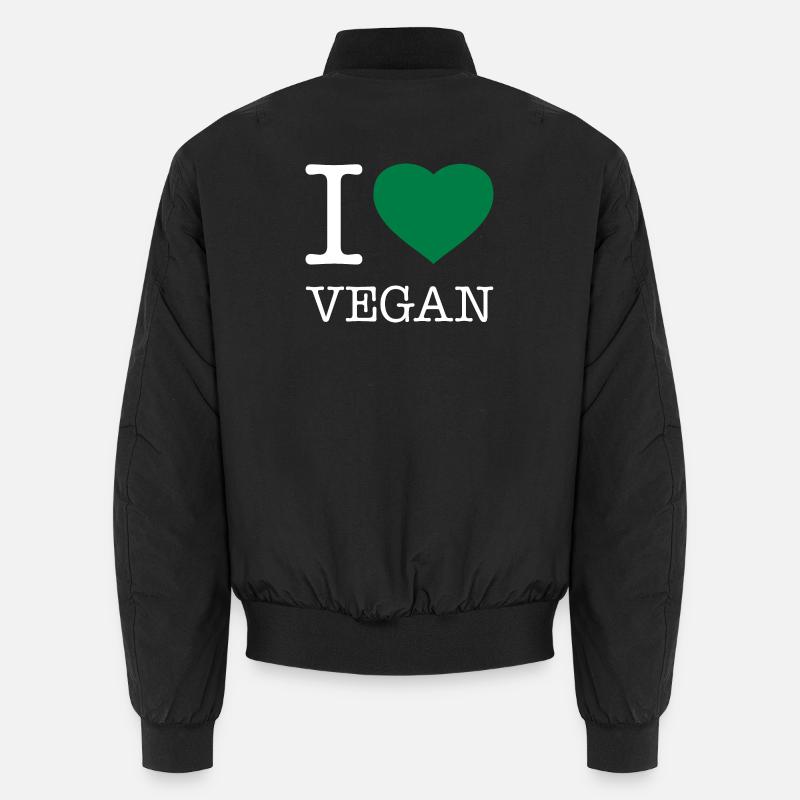 I LOVE VEGAN - Unisex Bomber Jacket - black