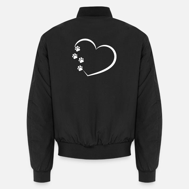 Heart with Paws Gift for Dog Lover Unisex Bomber Jacket