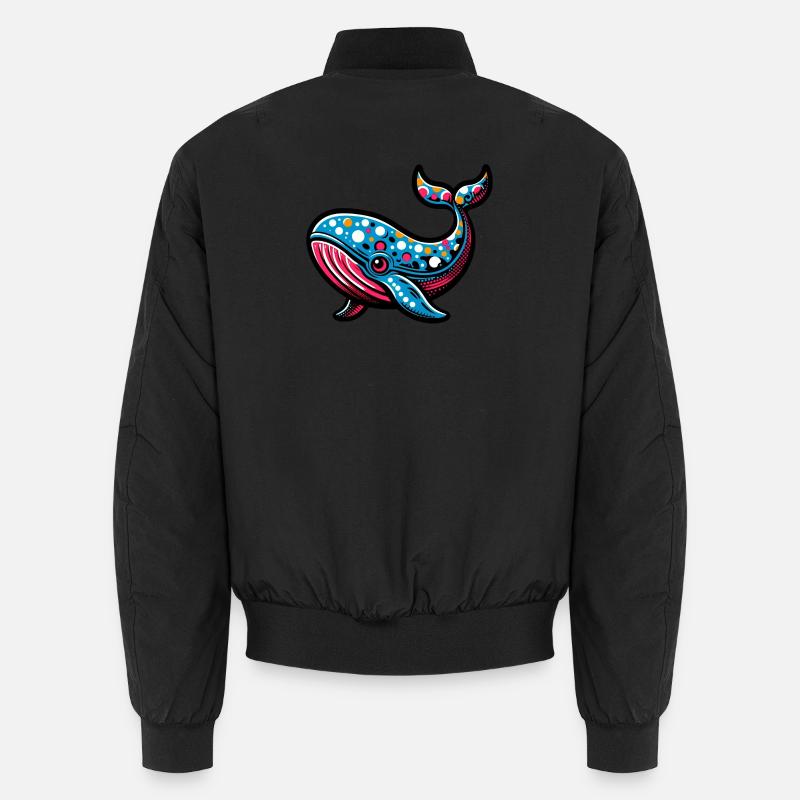 Whale - Unisex Bomber Jacket - black