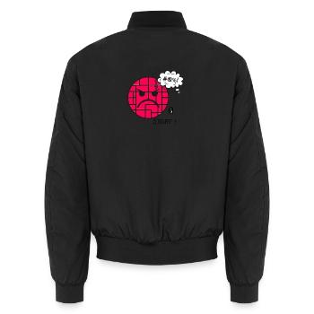 Angry with Wall Pattern and Frustration Expression - Unisex Bomber Jacket - black - Back - AI Model Male 185 light (185cm)