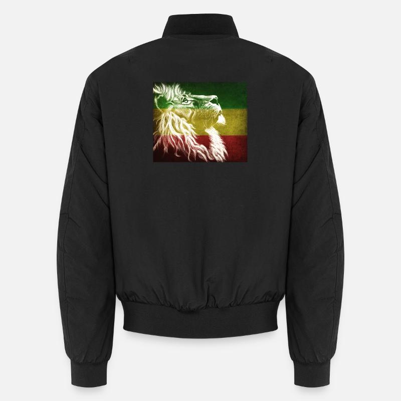 Reggae Lion Flag Art - Bomber unisexe - noir
