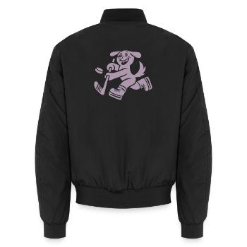 Dackel Eishockey Silhouette Minimalistisch - Unisex Bomberjacke - Schwarz - Hinten - AI Model Male 185 light (185cm)