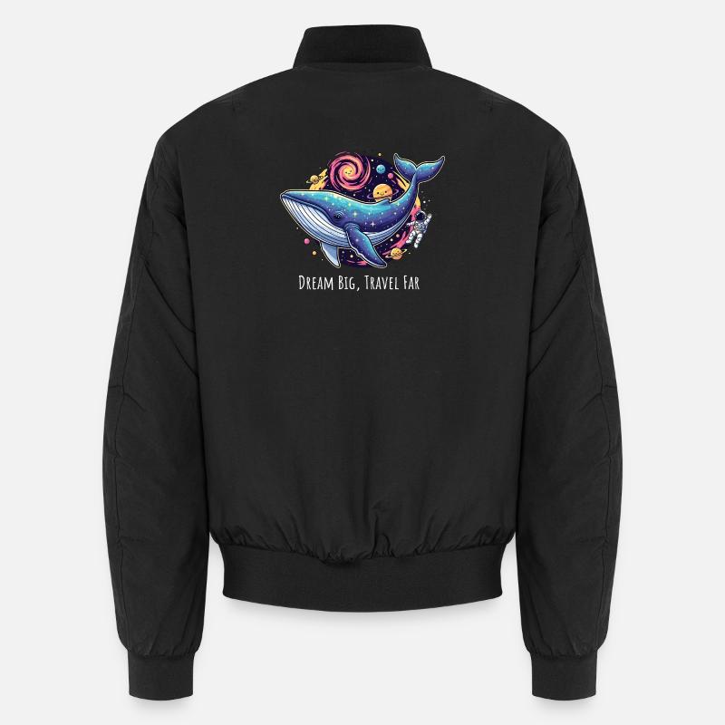Cosmic Whale Adventure Illustration Unisex Bomber Jacket