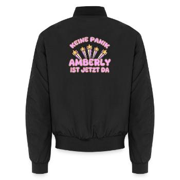 Amberly comme nom de femme - Bomber unisexe - noir - Dos - AI Model Male 185 light (185cm)