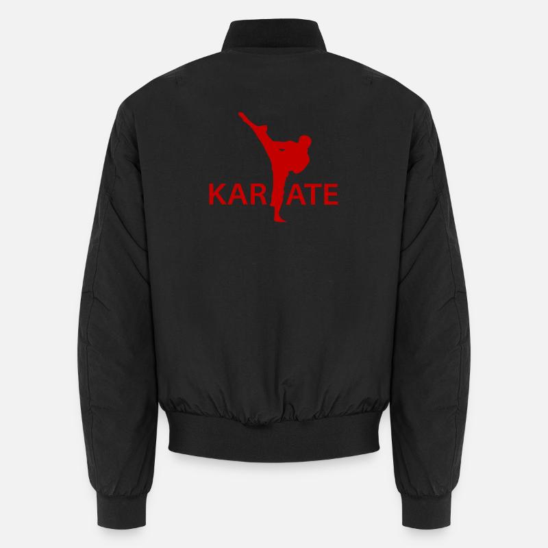  Karate Kick Silhouette - Unisex Bomberjacke - Schwarz