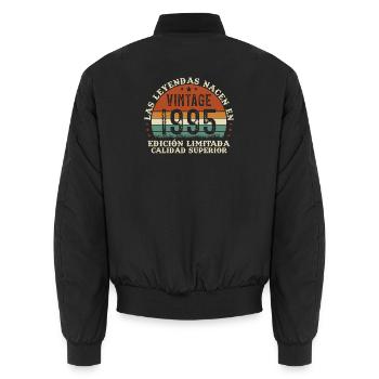 1995 Retro Vintage Geburtstagsgeschenk - Unisex Bomberjacke - Schwarz - Hinten - AI Model Male 185 light (185cm)