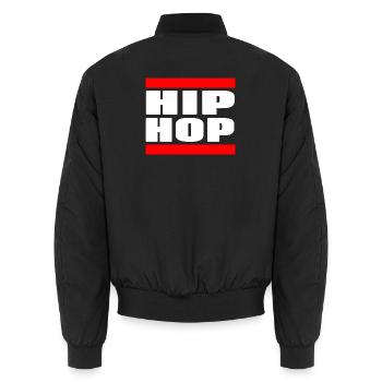 Beat Flow Culture Urban Sound Expression - Unisex Bomberjacke - Schwarz - Hinten - AI Model Male 185 light (185cm)
