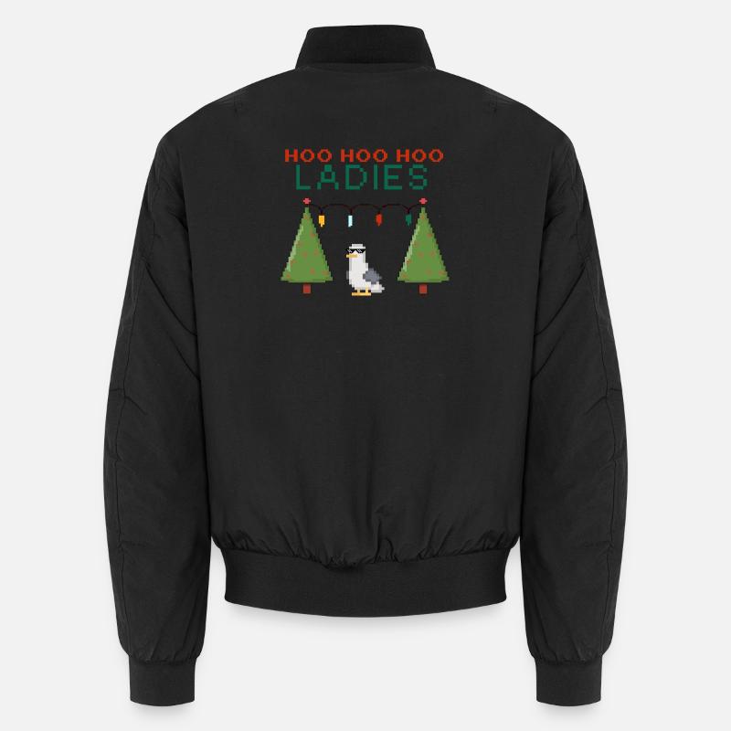 HooHooHoo Women's Pixel Christmas - Unisex Bomber Jacket - black