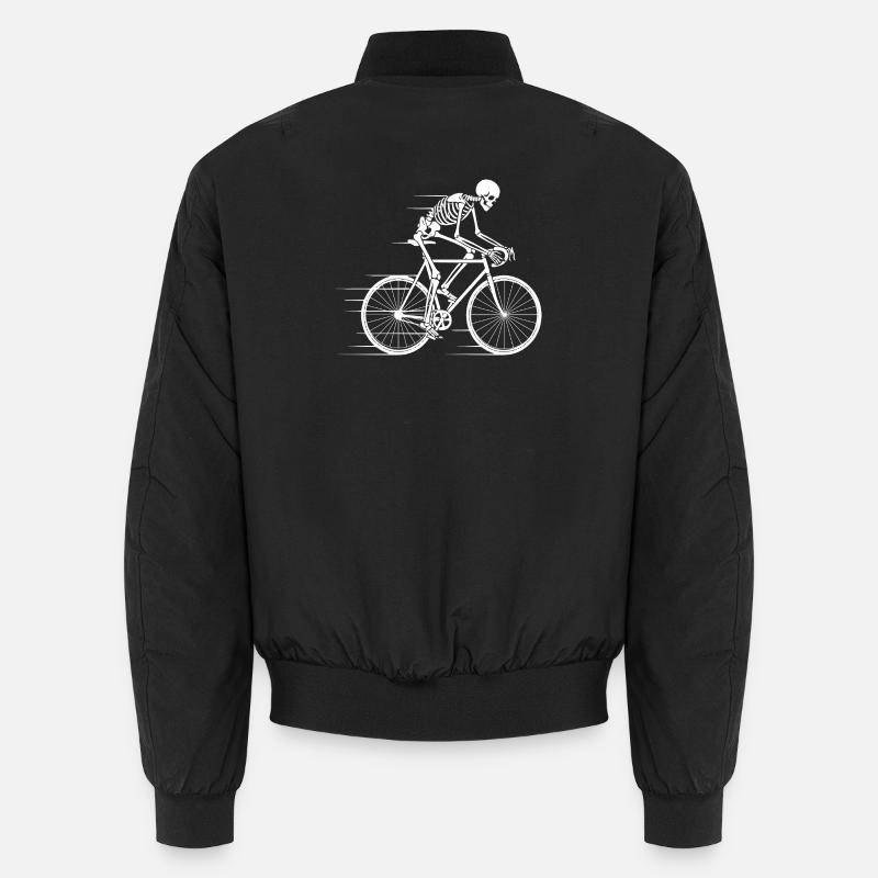 Skeleton-Radfahrer in Bewegung Unisex Bomberjacke