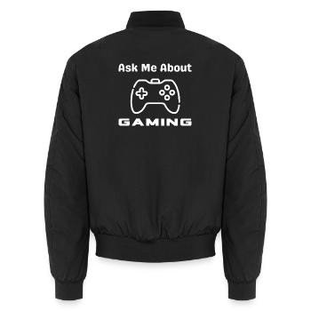 Frag Mich Nach Gaming Controller - Unisex Bomberjacke - Schwarz - Hinten - AI Model Male 185 light (185cm)