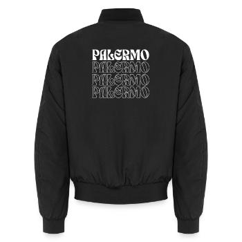 Conception du logo à Palerme - Bomber unisexe - noir - Dos - AI Model Male 185 light (185cm)