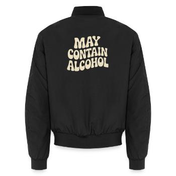 May Contain Alcohol Alkohol Mallorca Saufen JGA - Unisex Bomberjacke - Schwarz - Hinten - AI Model Male 185 light (185cm)