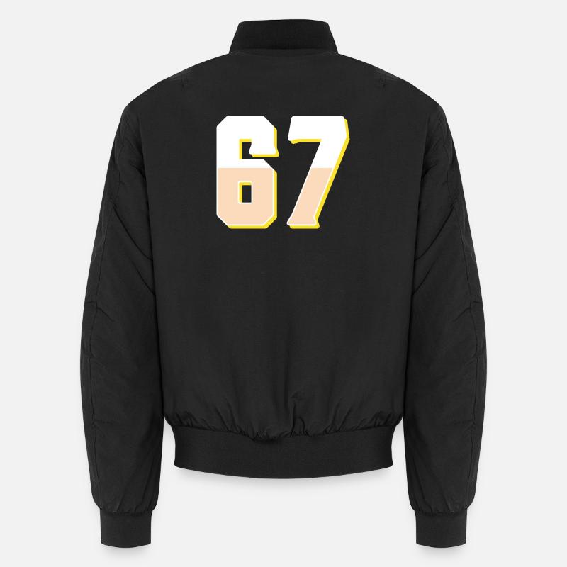 6 7 – Trendiges, minimalistisches Textdesign, Unisex Bomberjacke
