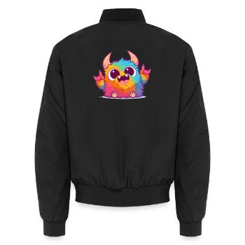 Kunterbunter Monster Rock-Charme - Unisex Bomberjacke - Schwarz - Hinten - AI Model Male 185 light (185cm)