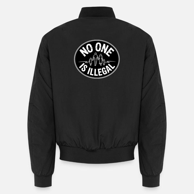 No Human Illegal - Refugees welcome Unisex Bomber Jacket