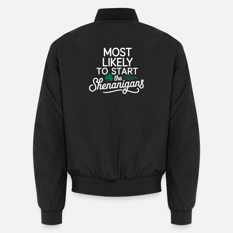 Most Likely to Start Shenanigans Unisex Bomber Jacket